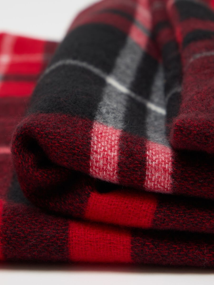 Tartan scarf with fringe_2