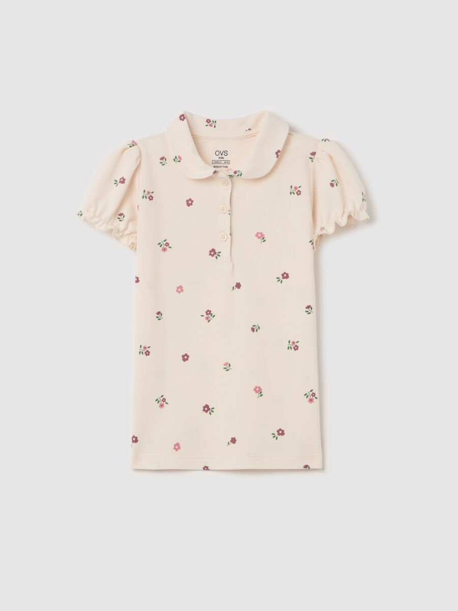 Organic cotton polo shirt with print_0