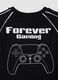 T-shirt nera in puro cotone con girocollo e stampa Playstation_1