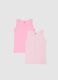 Sleeveless Pink Cotton Vest_0