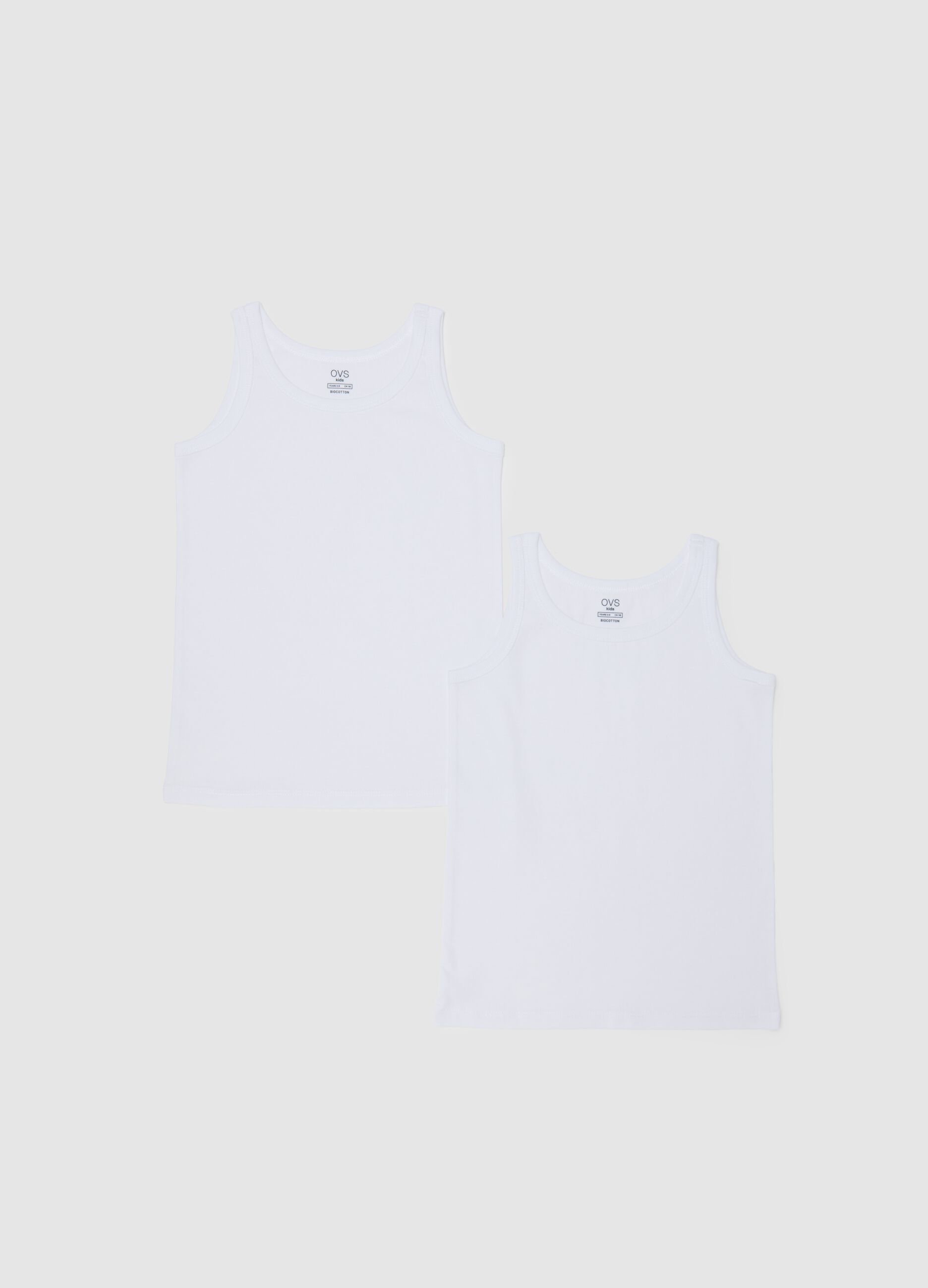 Children's white cotton tank top regular fit