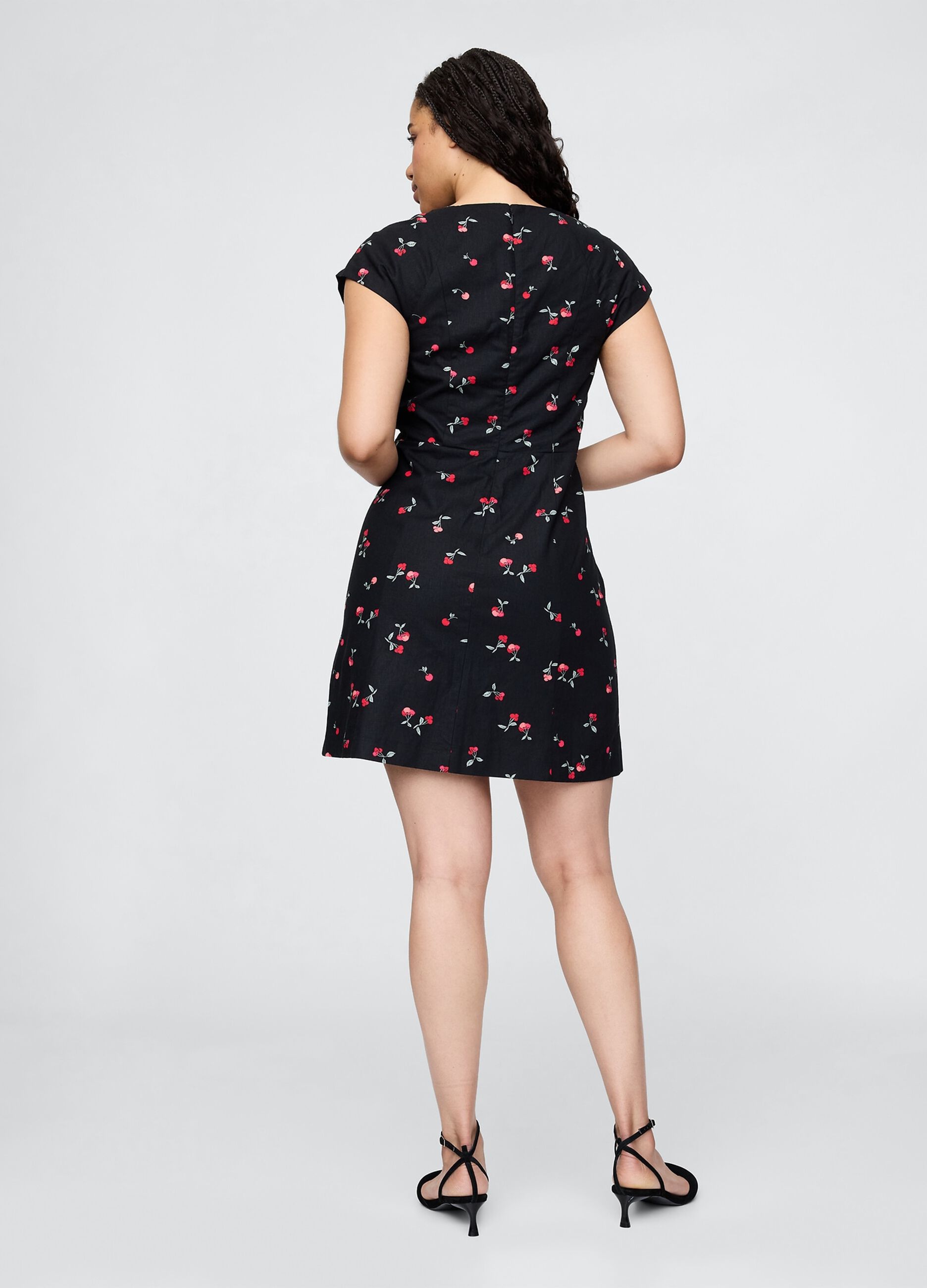 Black Floral Short Dress