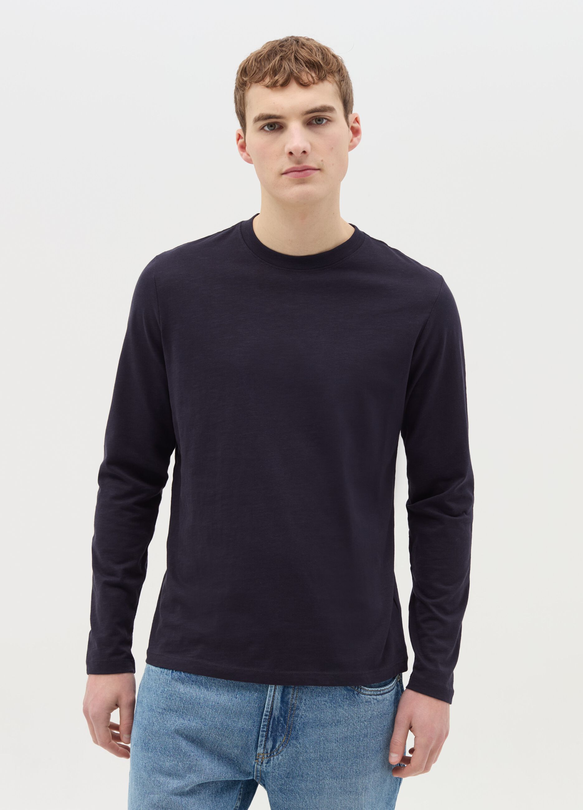 T-shirt a maniche lunghe in cotone