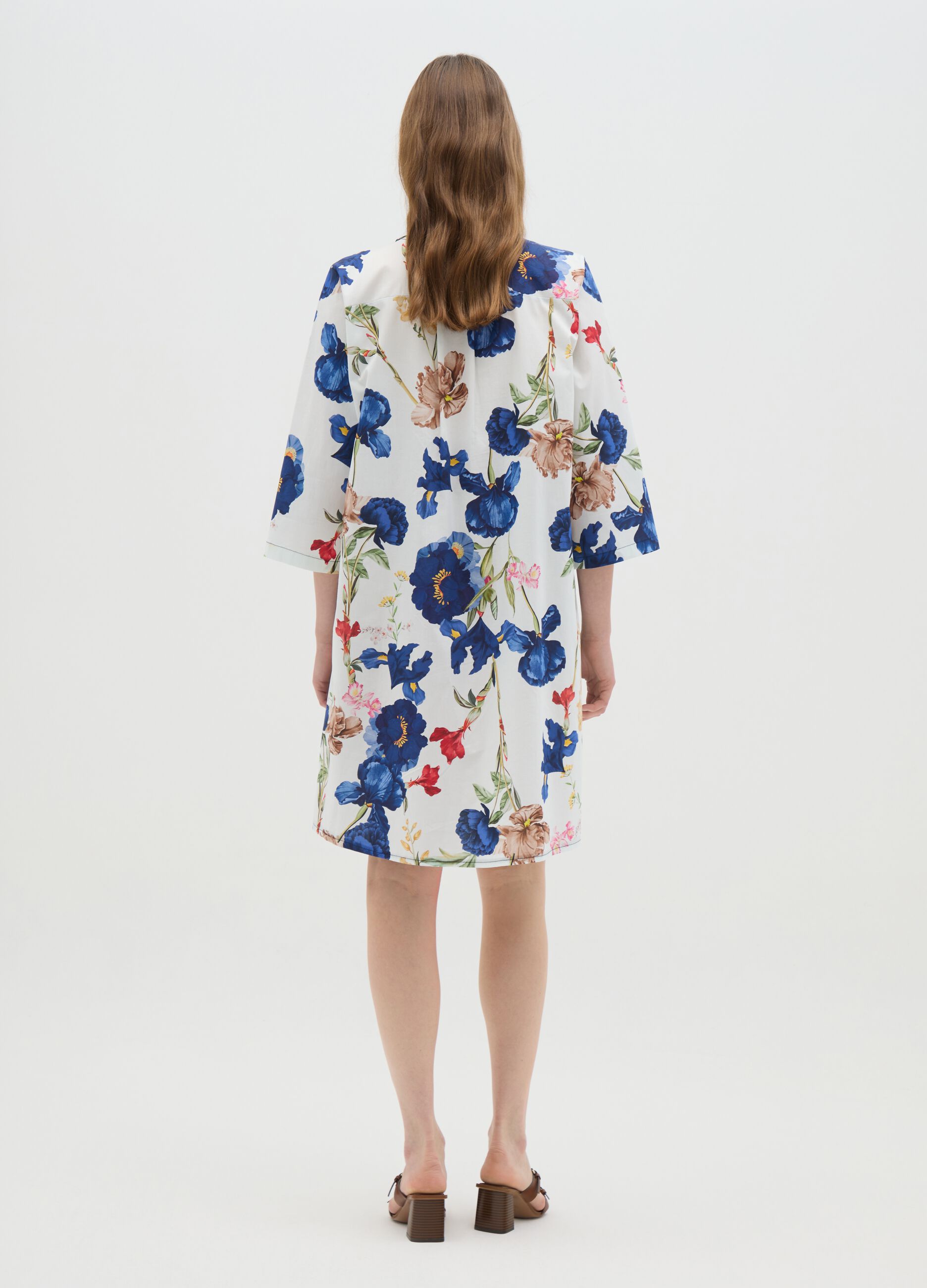 Women's multicolour cotton shirt dress, regular fit