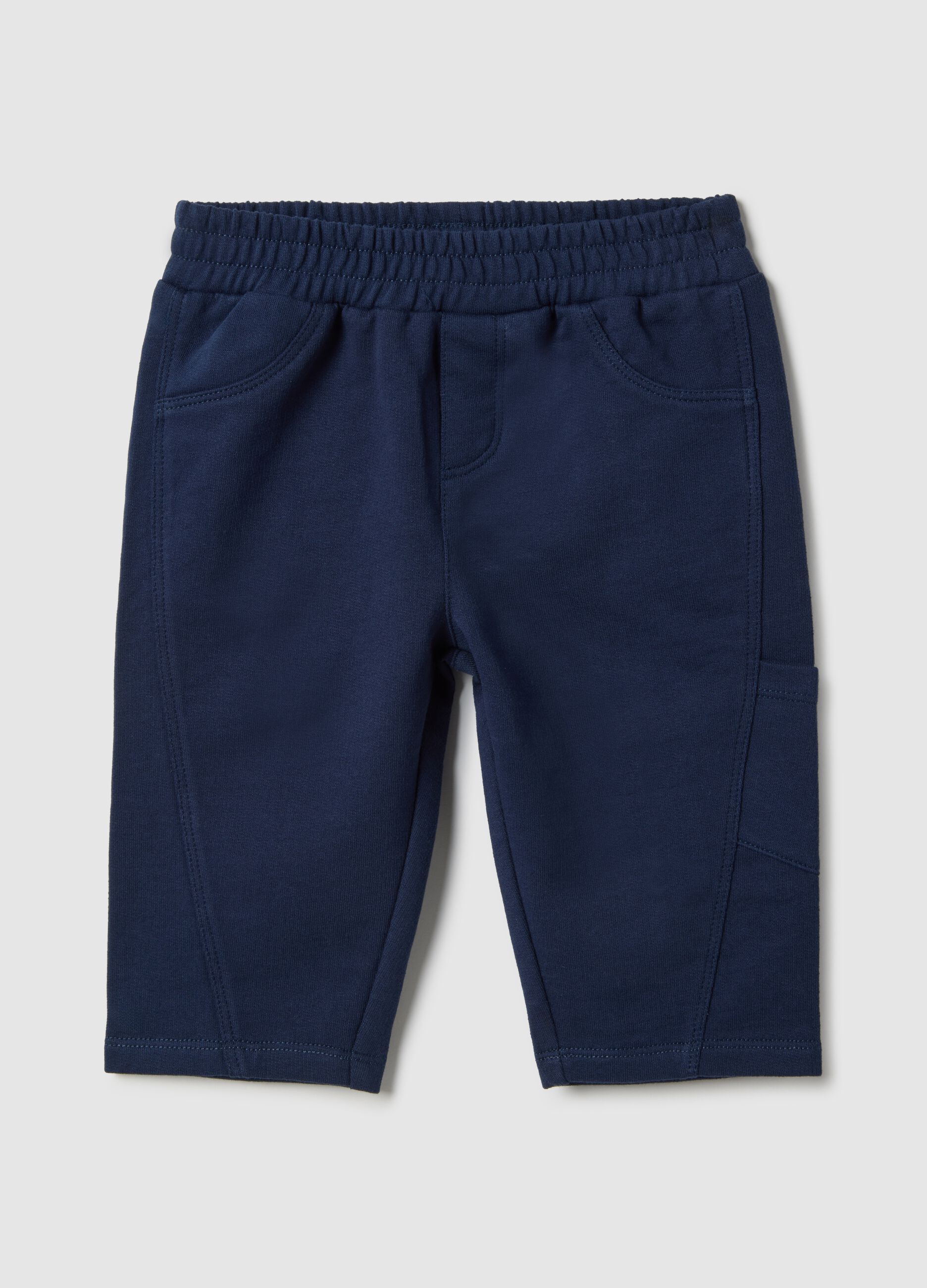 Baby's pure cotton blue trousers in regular fit