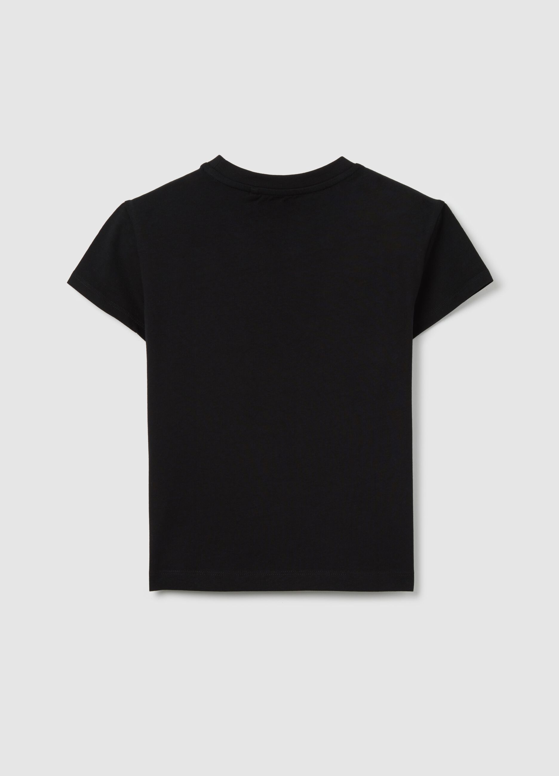 White cotton T-shirt with lettering print