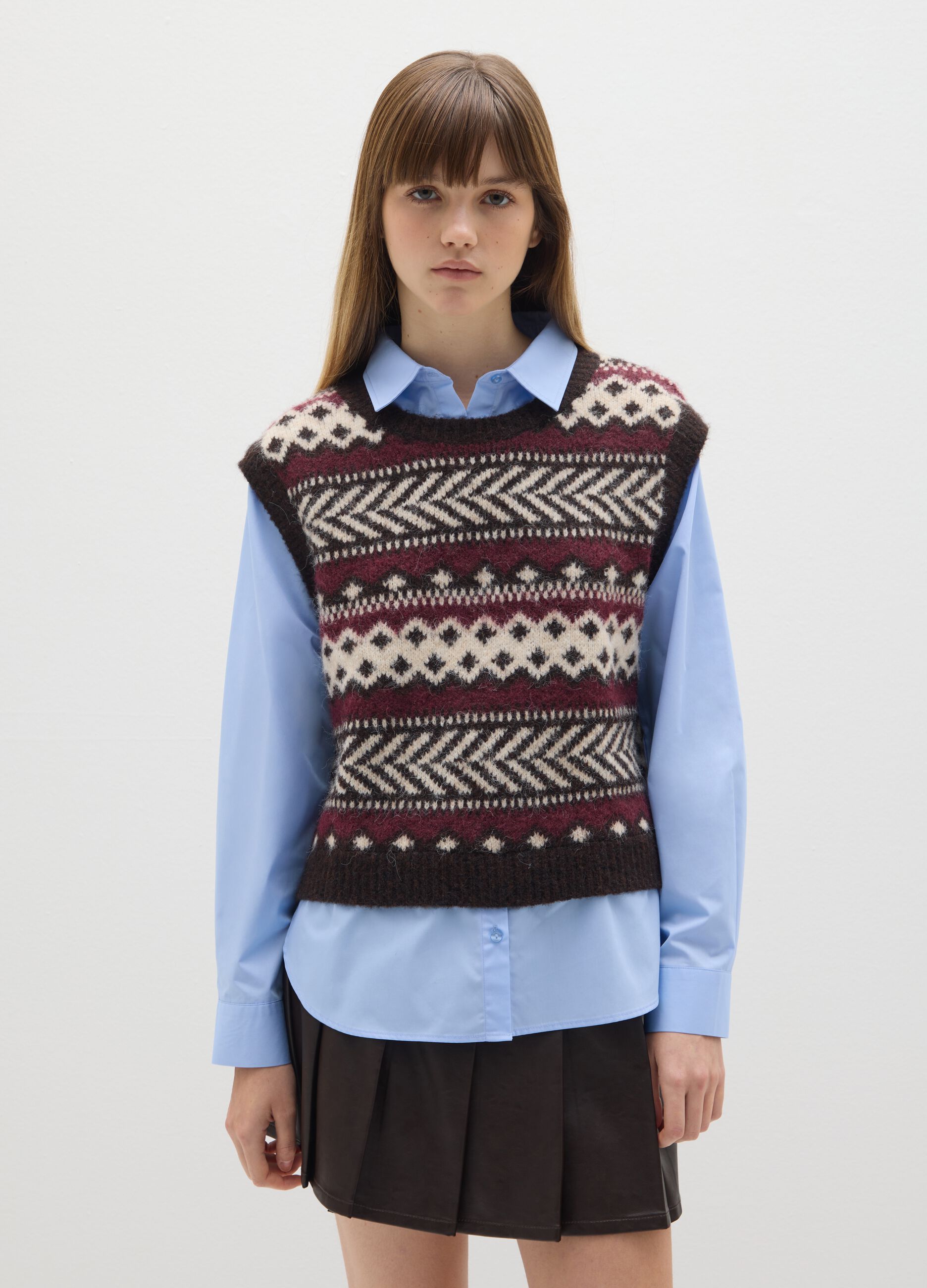 Multicolour jacquard sweater regular fit