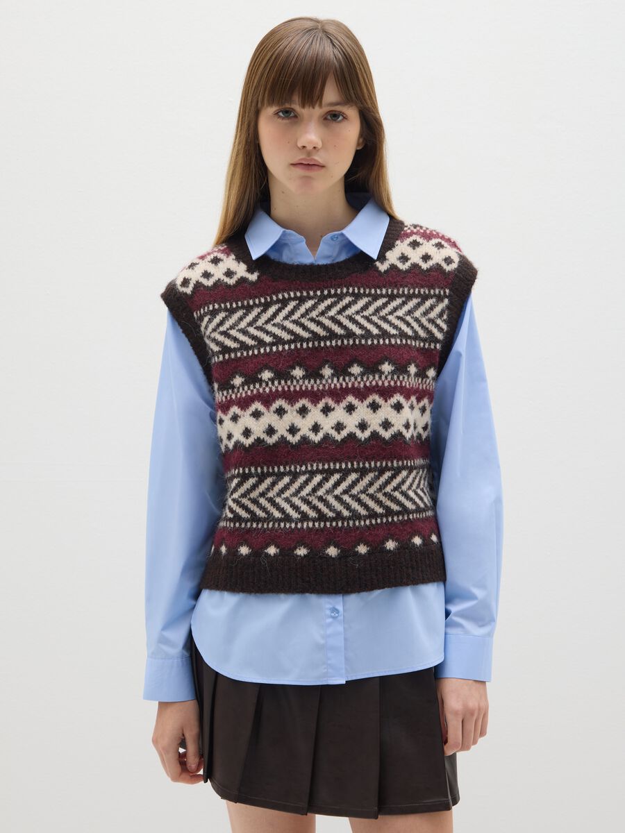 Multicolour jacquard sweater regular fit_0