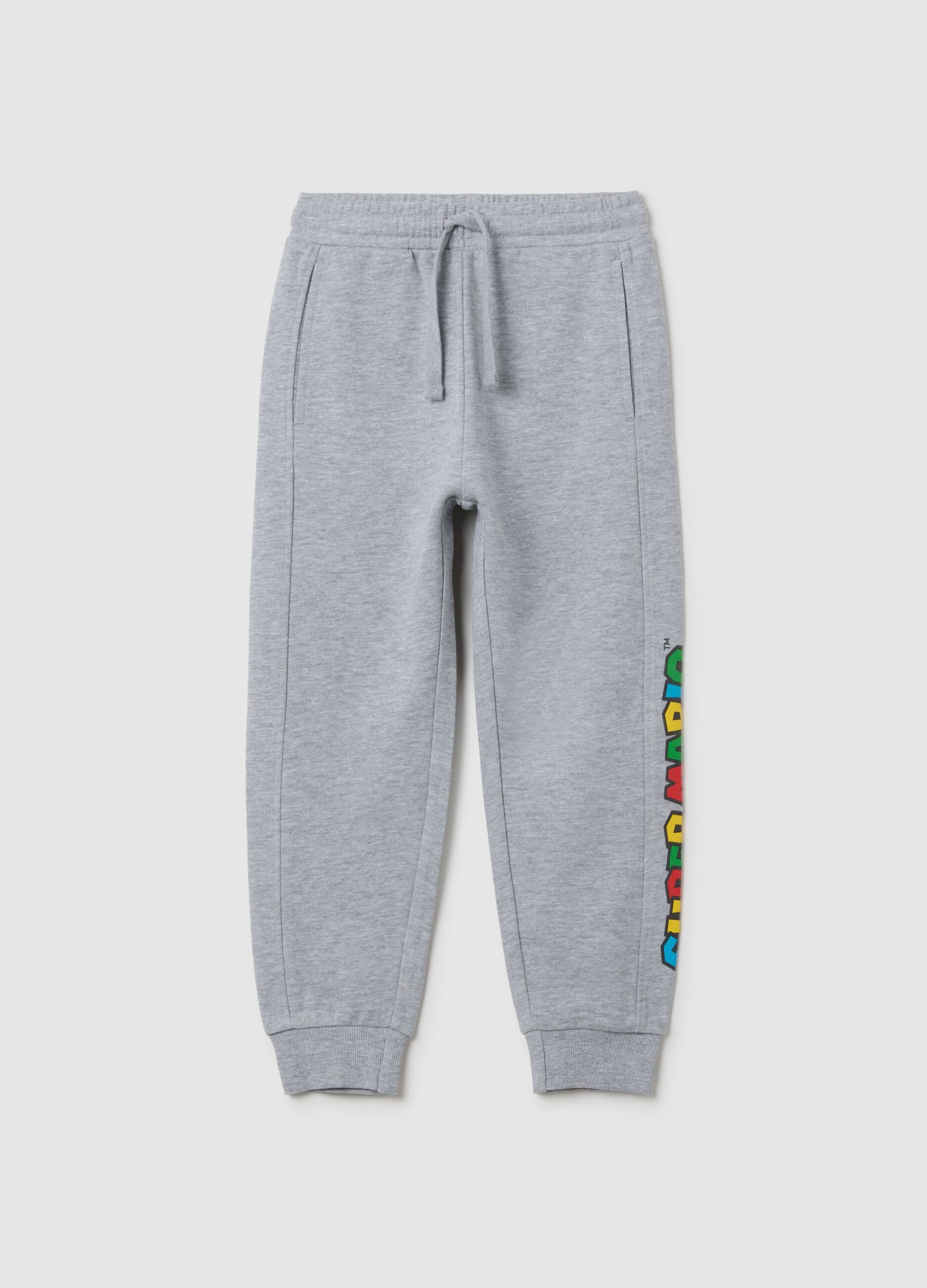 Kids grey cotton jogger trousers regular fit