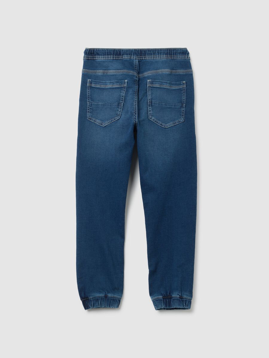 Boy's blue cotton regular fit jog denim_1