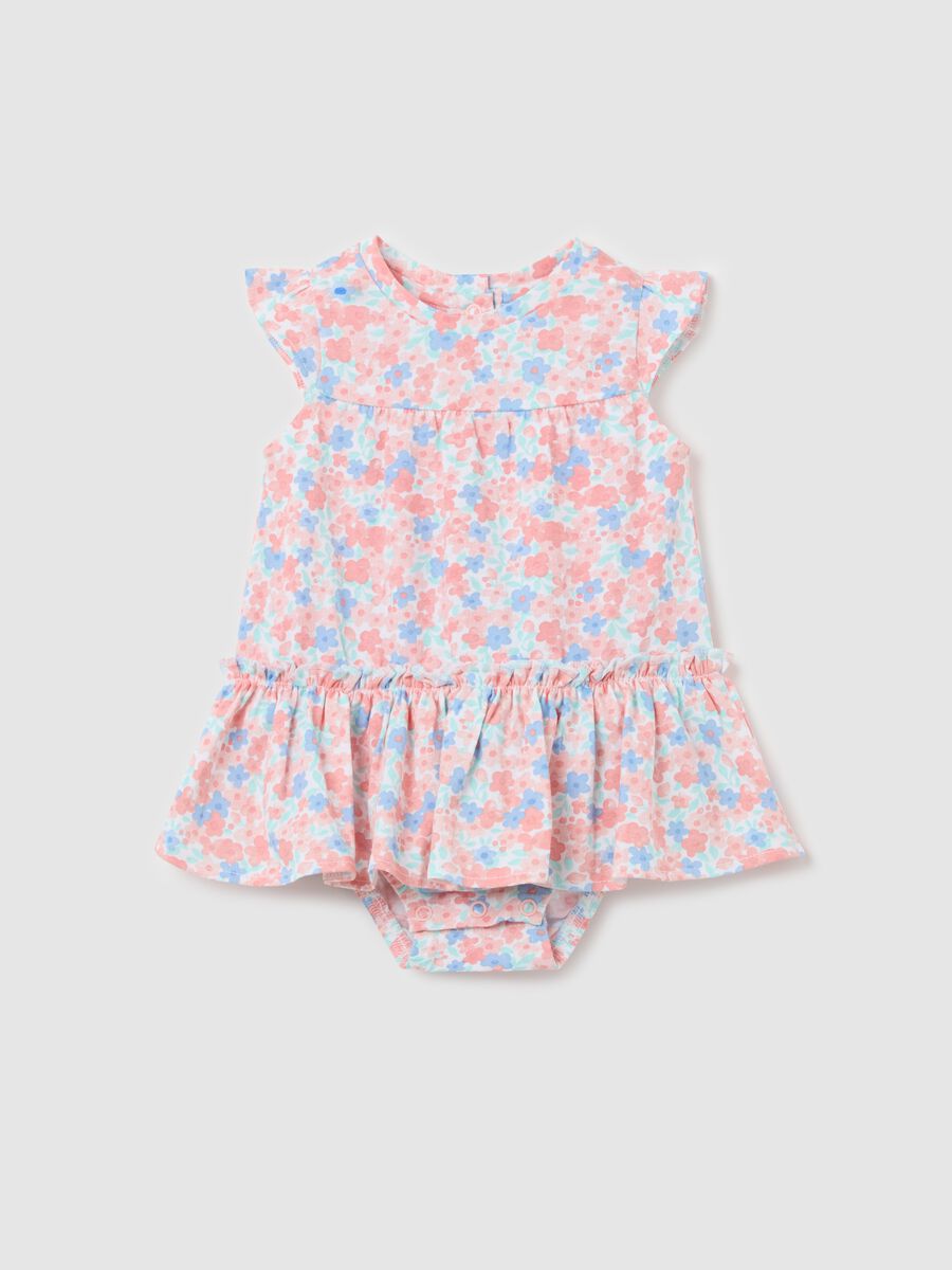 Floral romper suit in cotton_0
