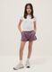 Girls' purple pure cotton shorts with relaxed fit_0