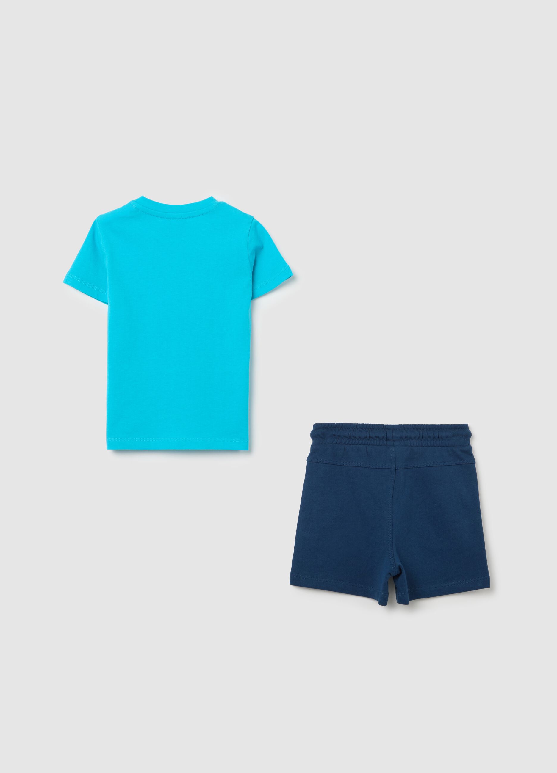 Blue and light blue jogging set for boys in cotton