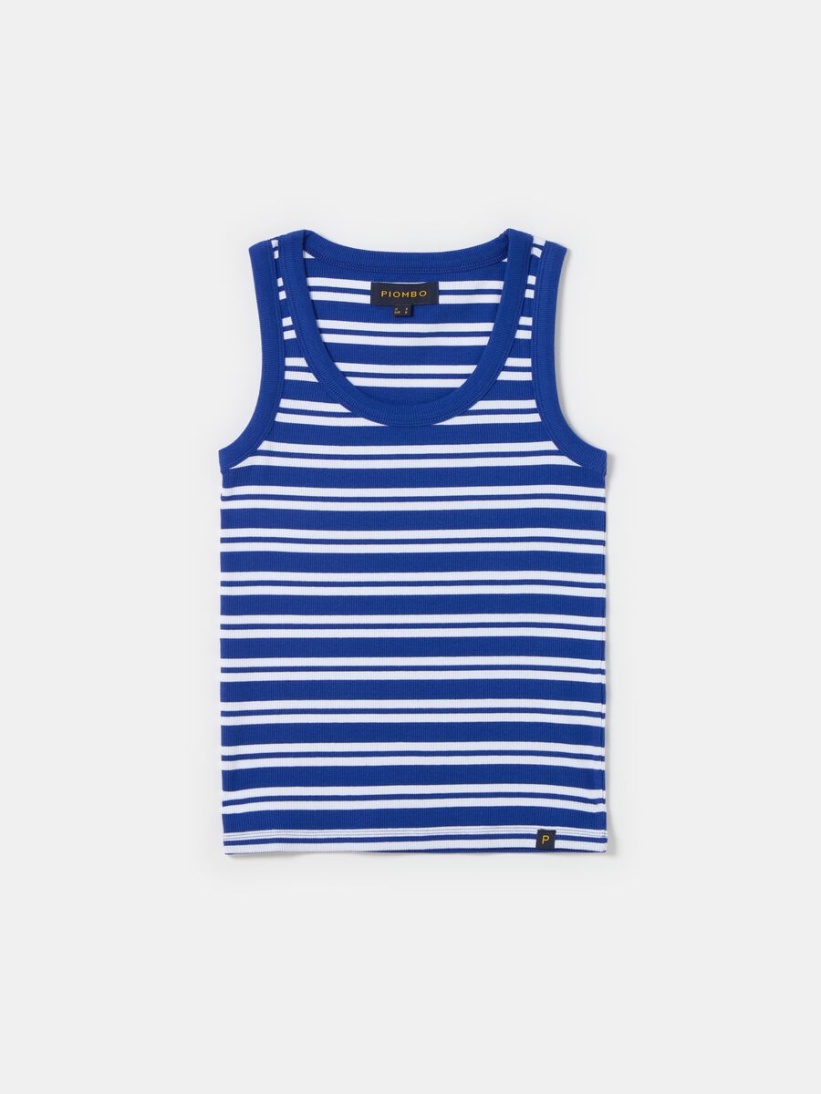 Ribbed tank top with striped pattern_0