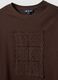 Brown pure cotton regular fit t-shirt with applied flower_5