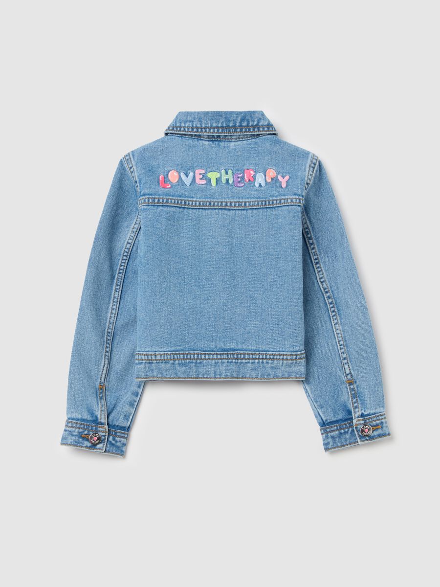 Denim jacket with heart and rainbow embroidery_1
