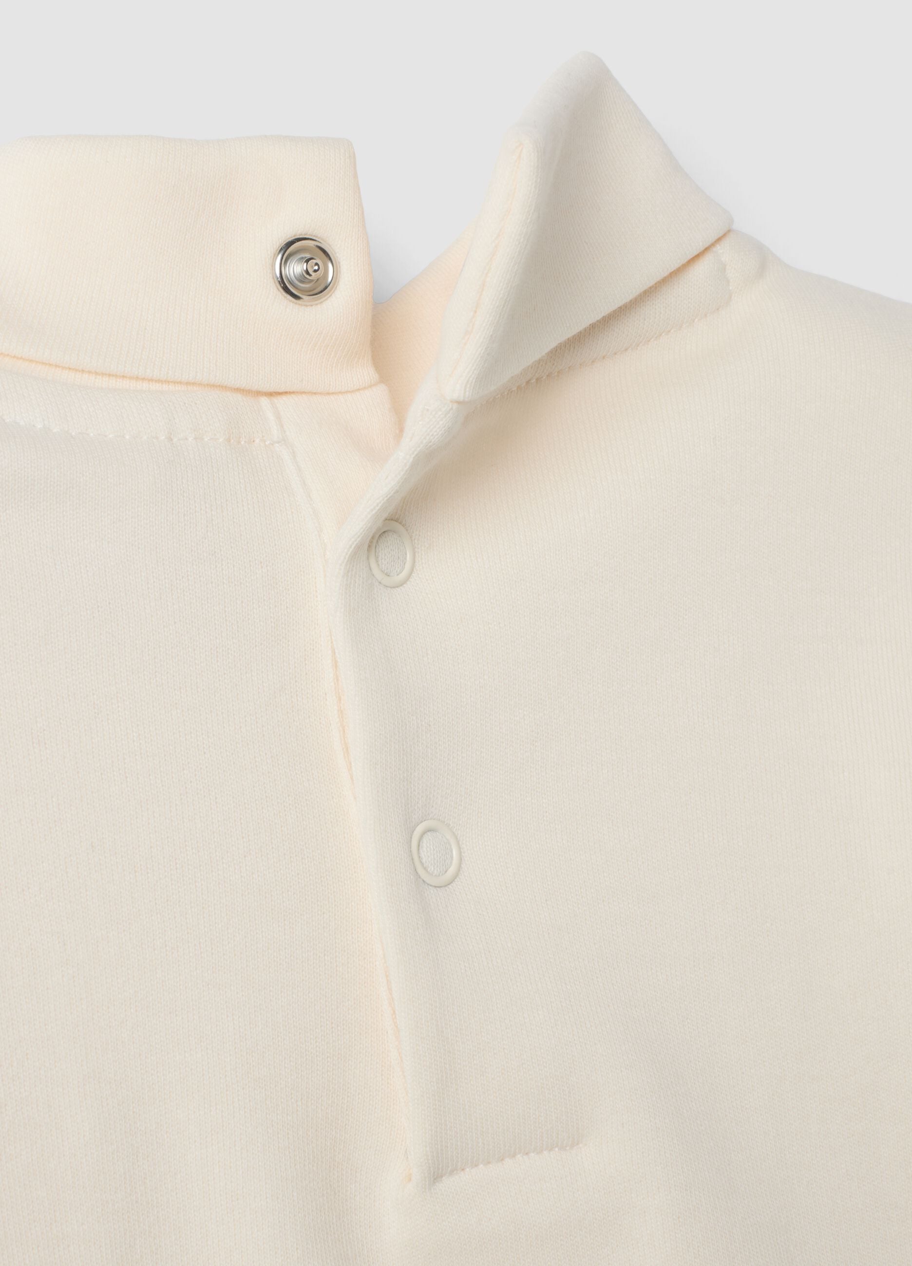 Light beige organic cotton turtleneck top