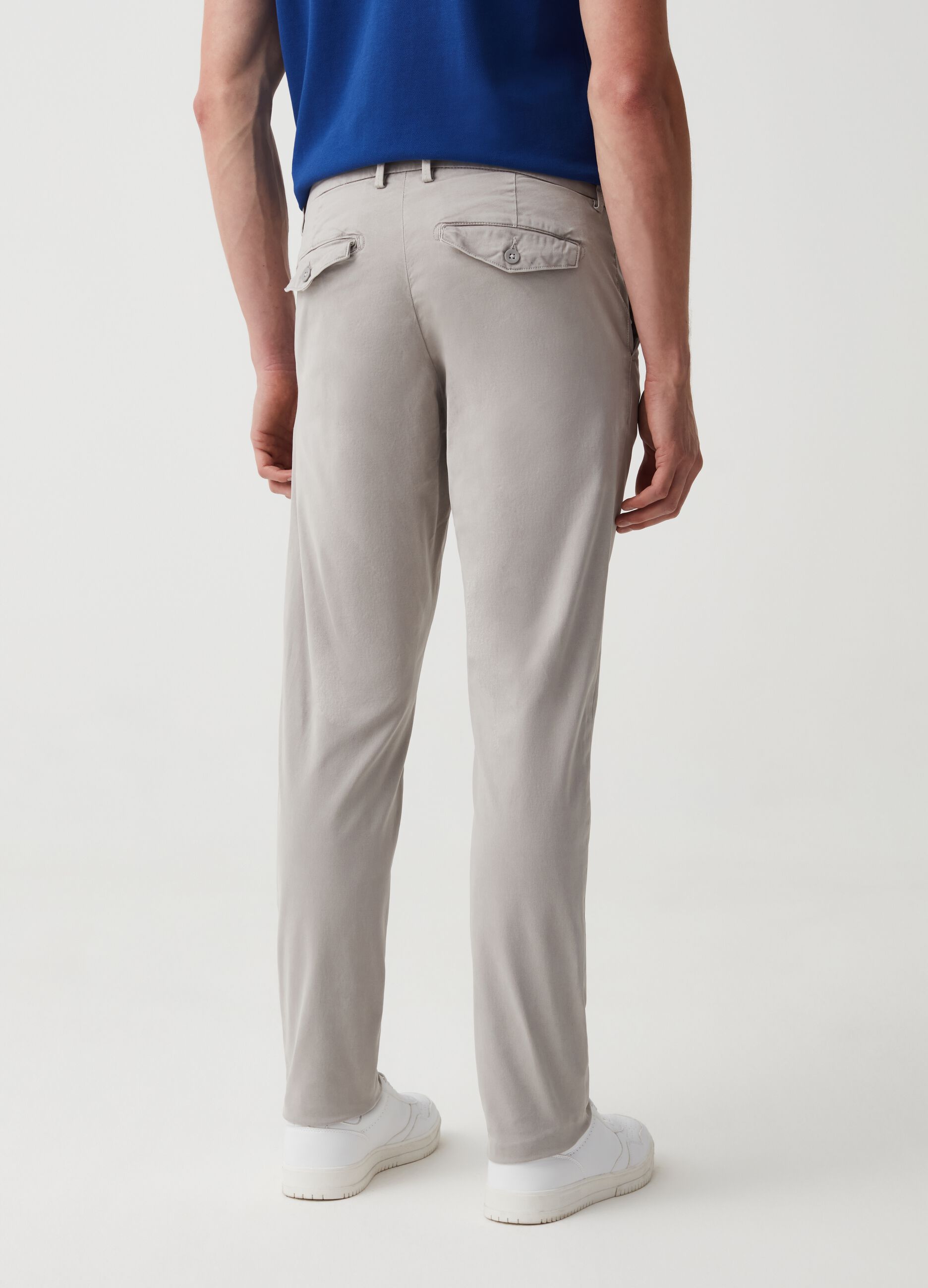 Slim-fit, stretch cotton chinos