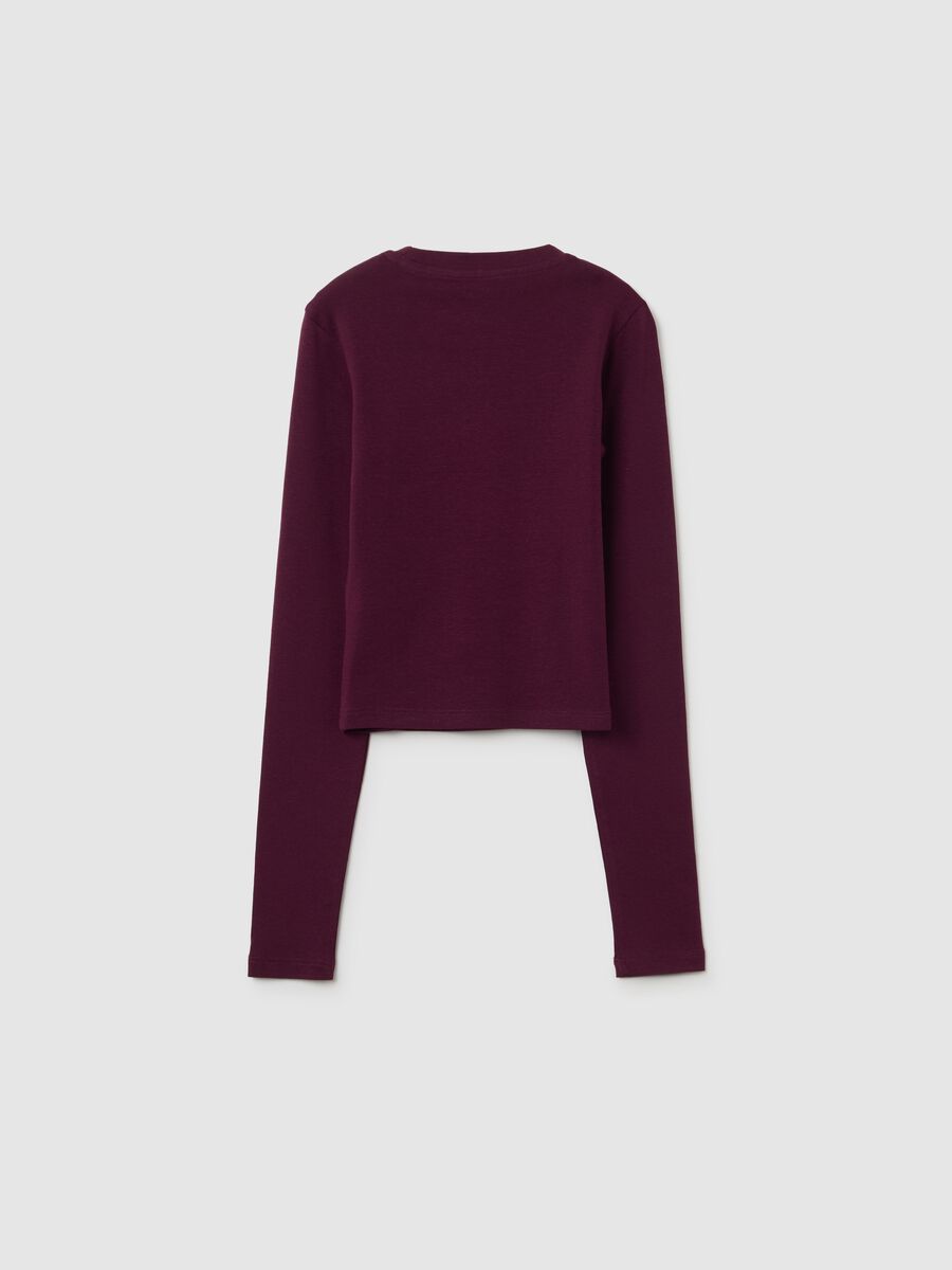 Girl's red stretch cotton sweater regular fit_1