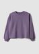 Purple sweatshirt in pure organic cotton with ribbed collar_0