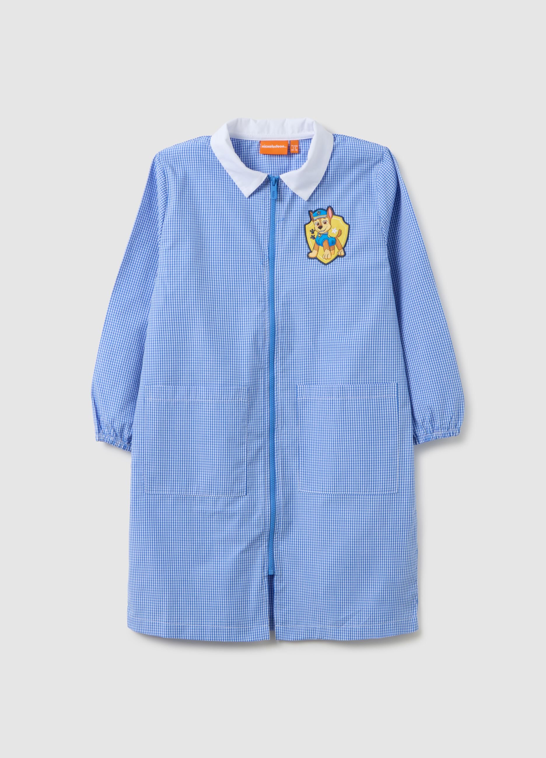Children's multicolour cotton blend school apron with zip