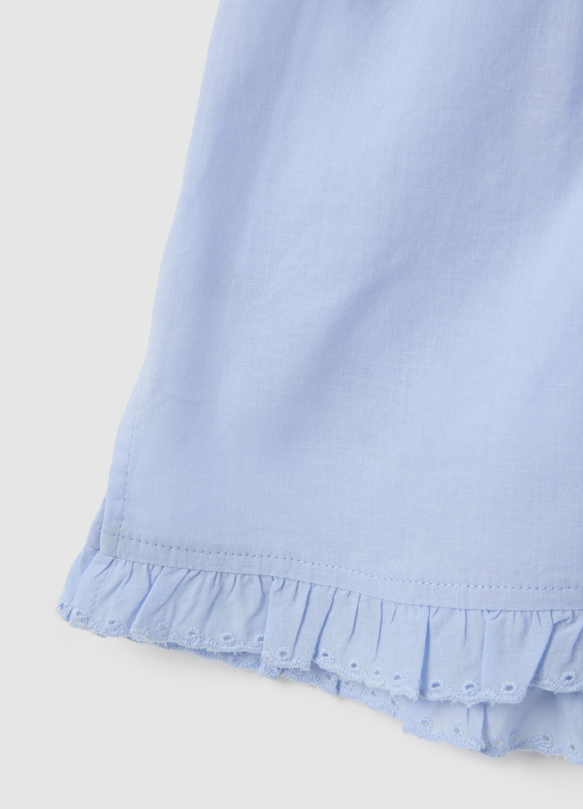 Set pigiama estivo da donna in puro cotone azzurro