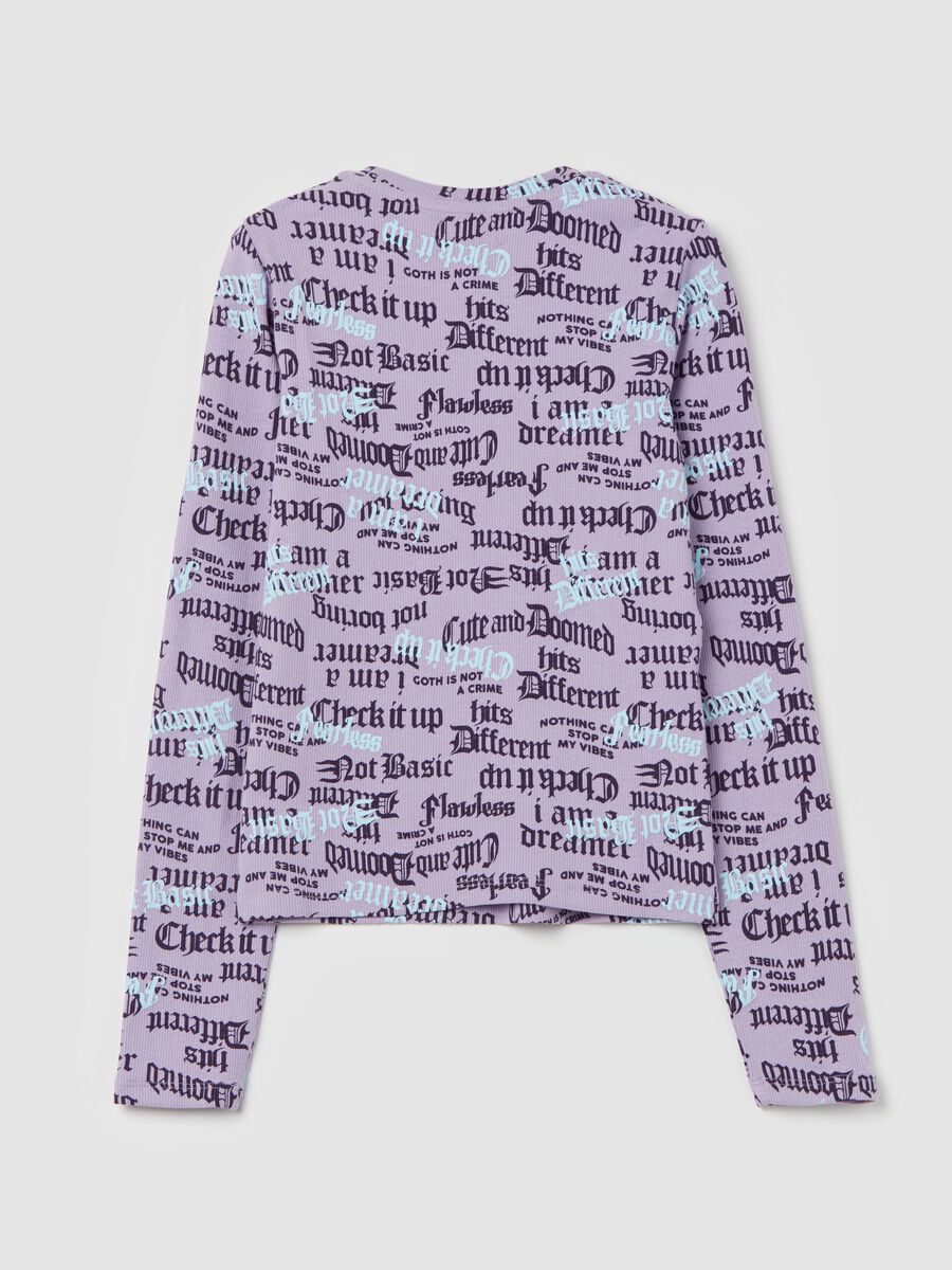 T-shirt a costine con stampa all-over_4