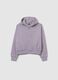 Girls' purple hoodie in pure cotton regular fit with hood and zip_0