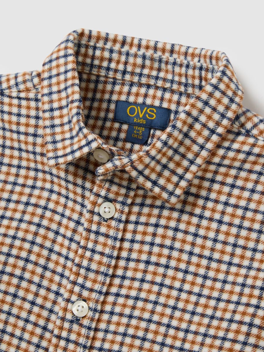 Camicia a quadri multicolor da bambino in puro cotone e flanella_2