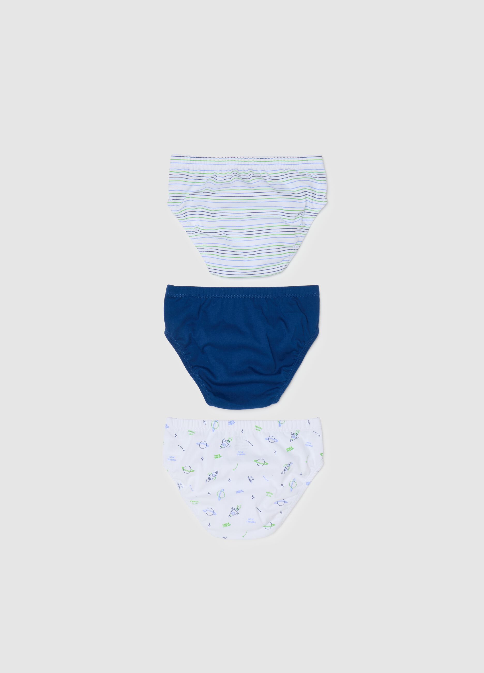 Set of 3 Multicolour Children's Pure Cotton Briefs