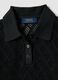 Black regular fit polo with mesh texture_5