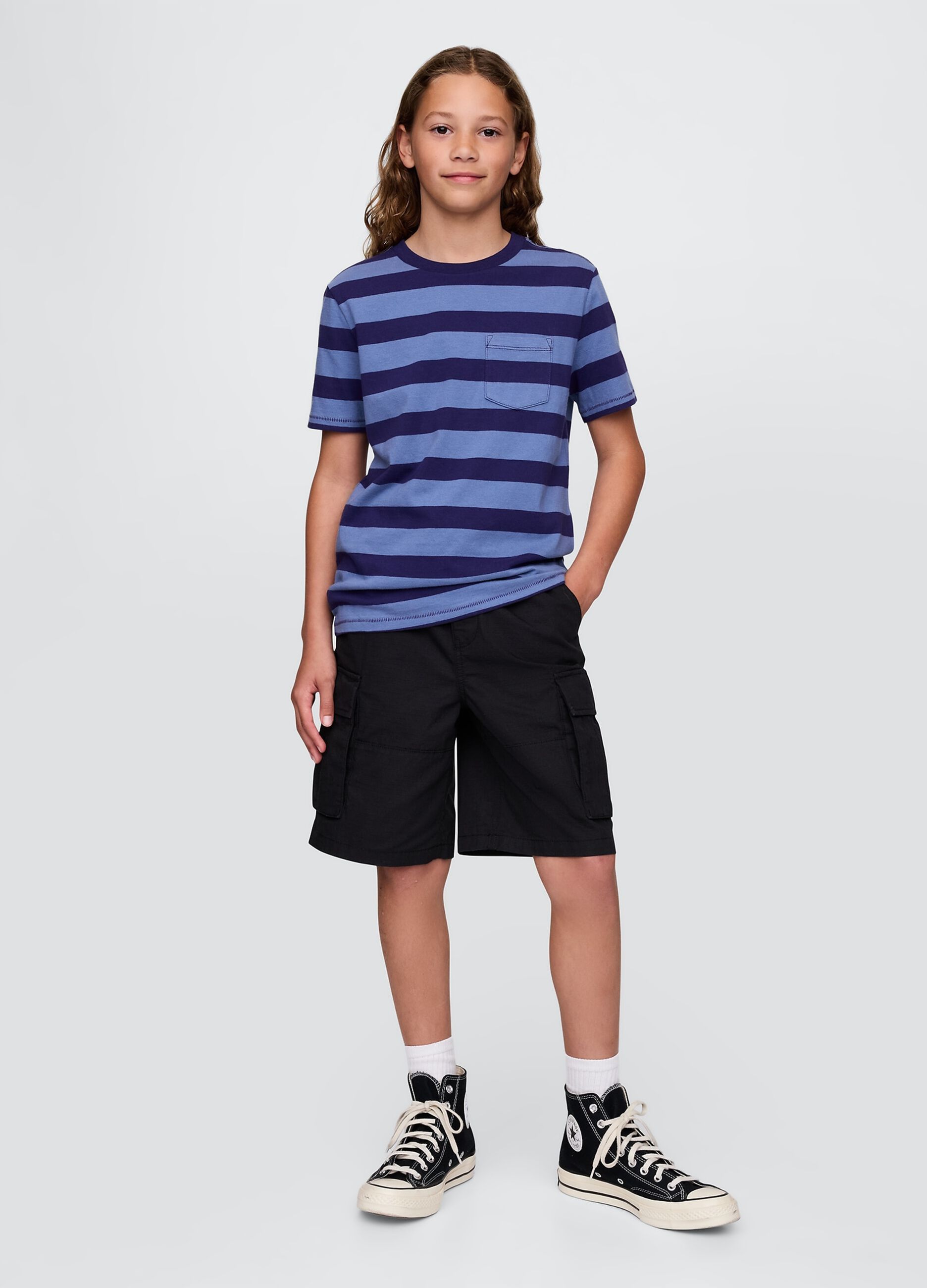 Black cargo shorts for kids