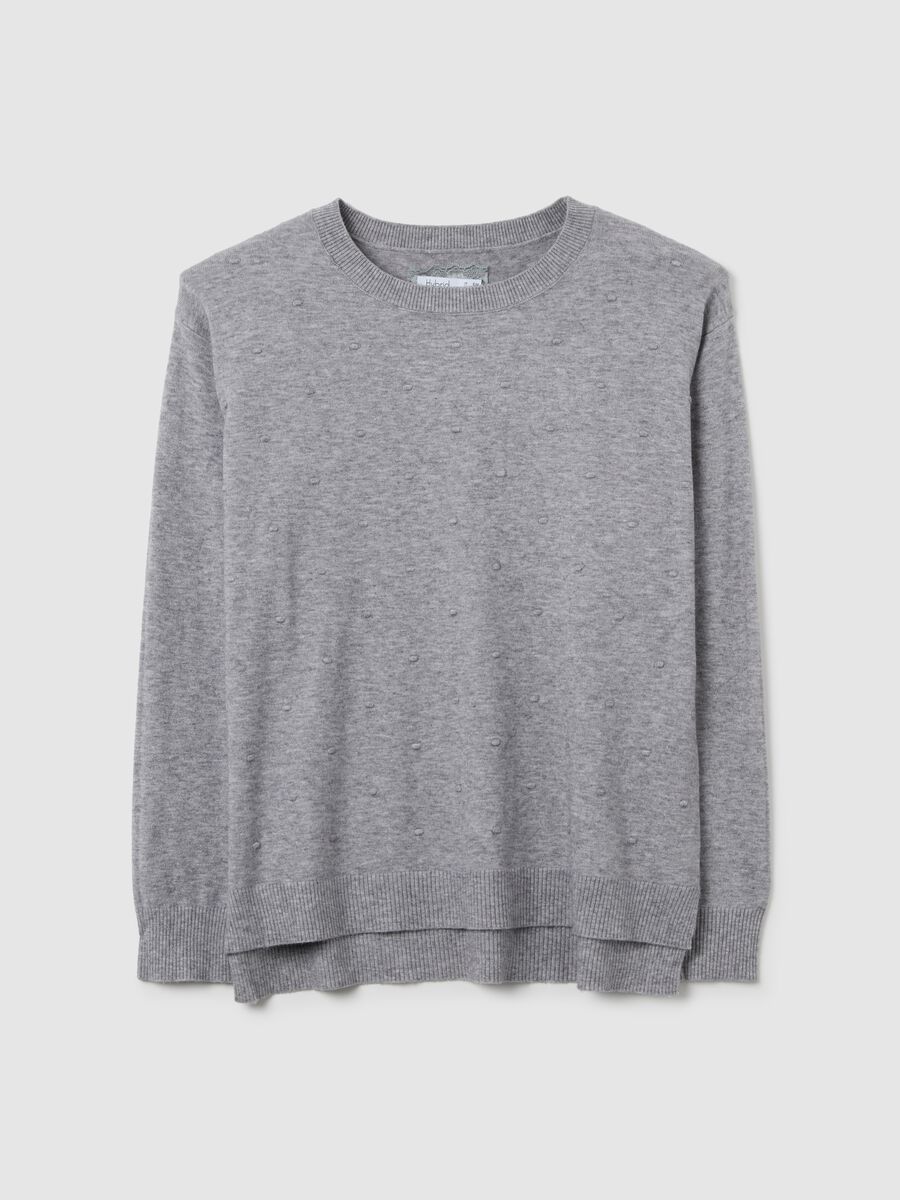 Grey Long-Sleeve Top with Textured Details_4