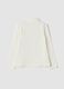White stretch cotton T-shirt with high neck_1