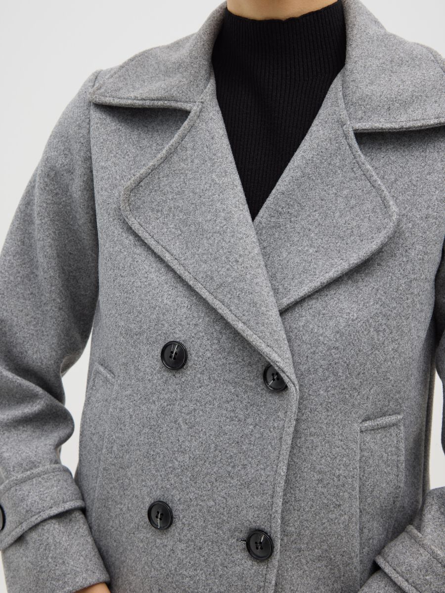 Giacca doppiopetto grigia regular fit con bottoni_3