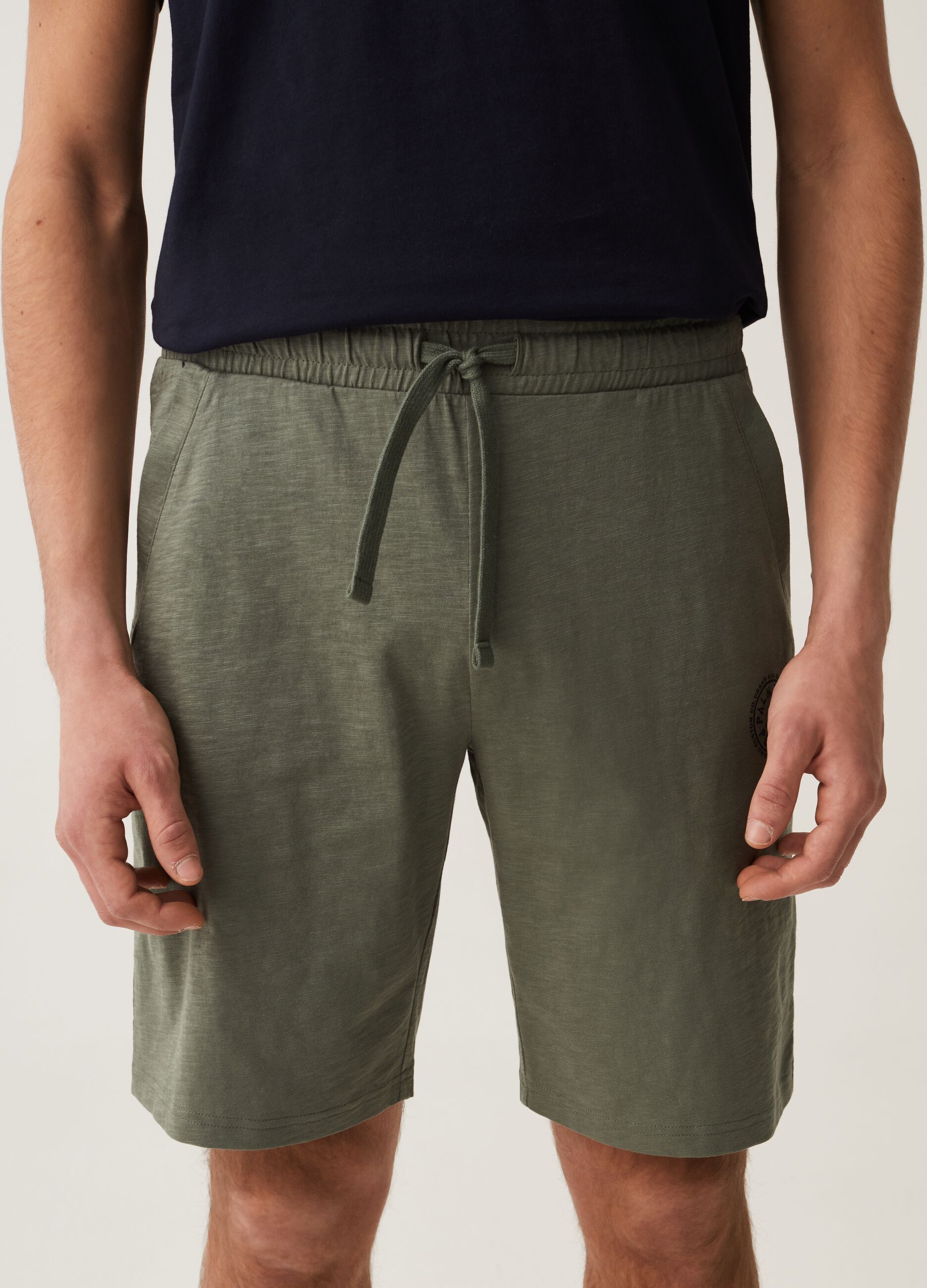 Bermuda jogger in cotone slub stampa Grand&Hills