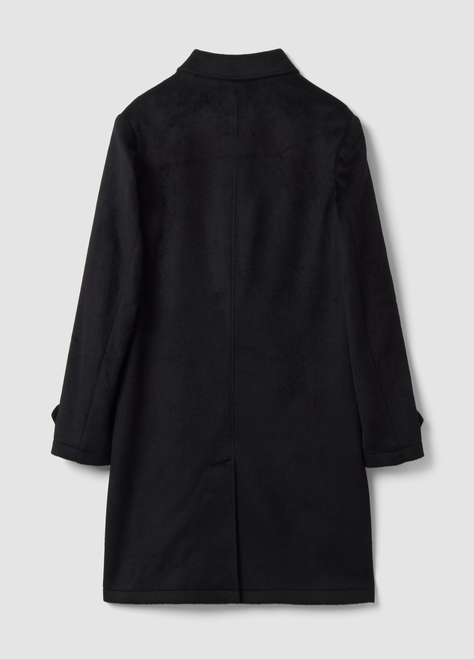Black regular-fit coat with buttons