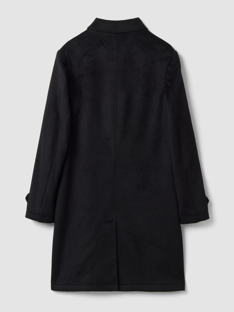 Cappotto nero regular fit con bottoni_2