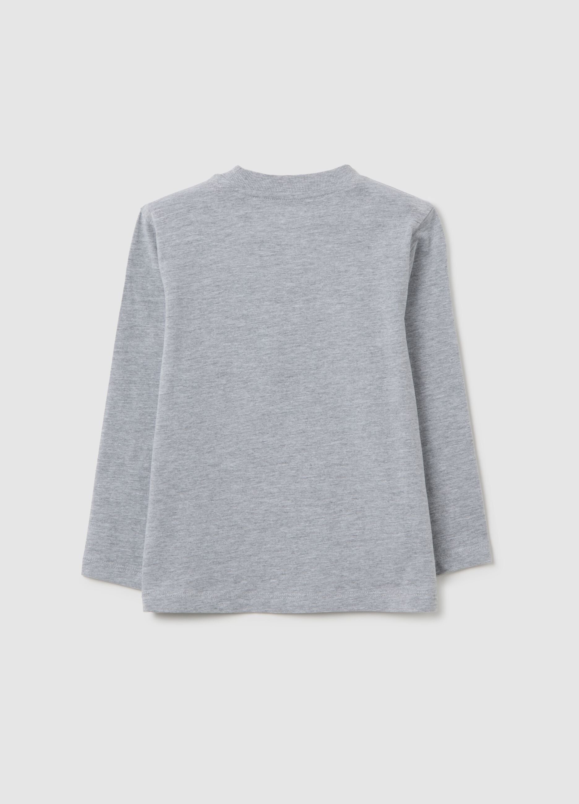 Maglia da bambino in misto cotone grigia regular fit