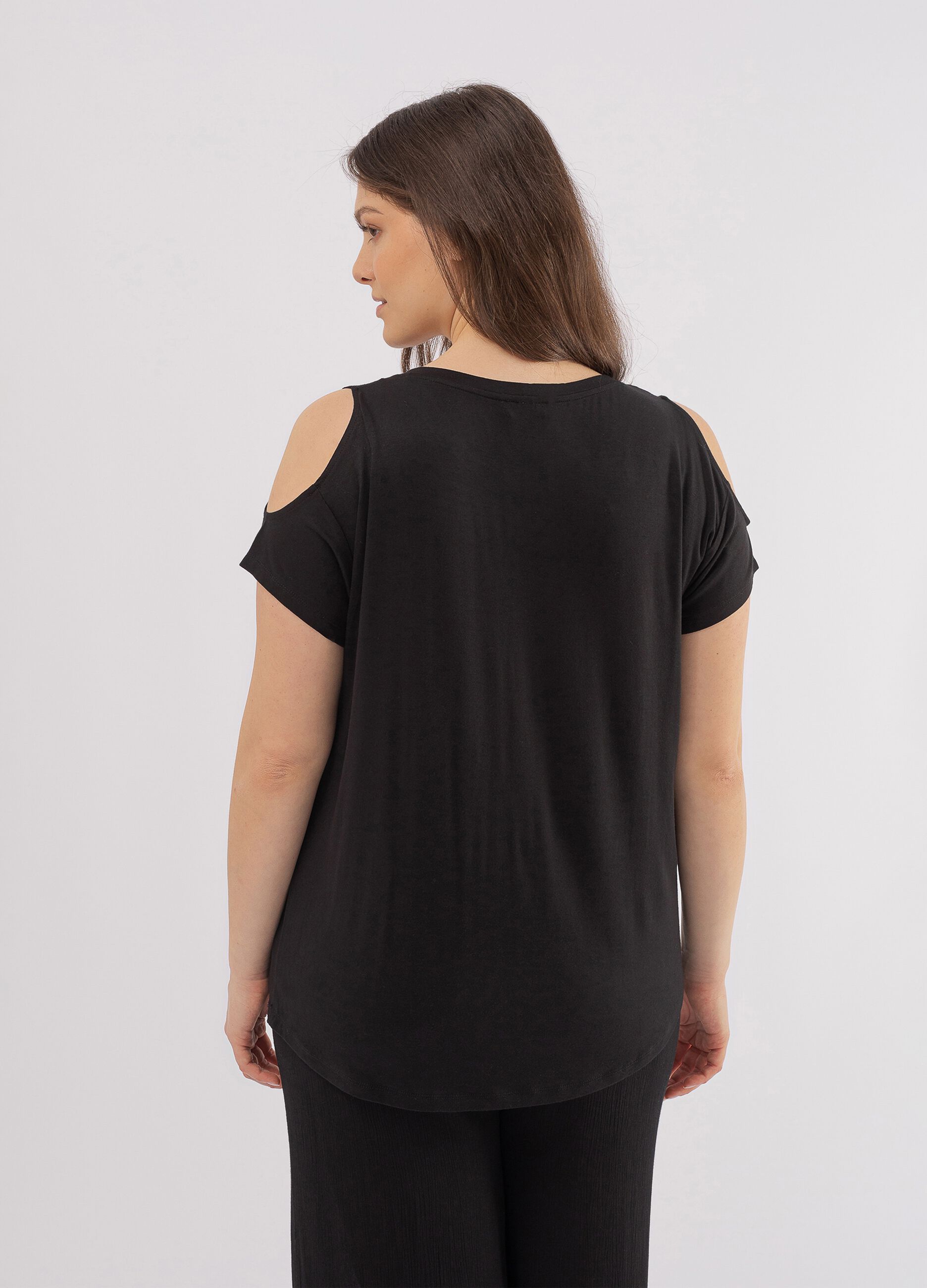 T-shirt con ricamo floreale Curvy_2