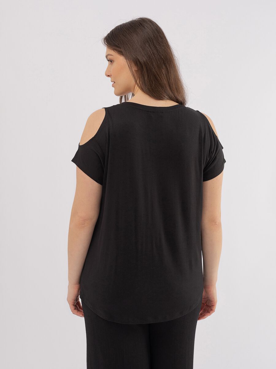 T-shirt con ricamo floreale Curvy_2