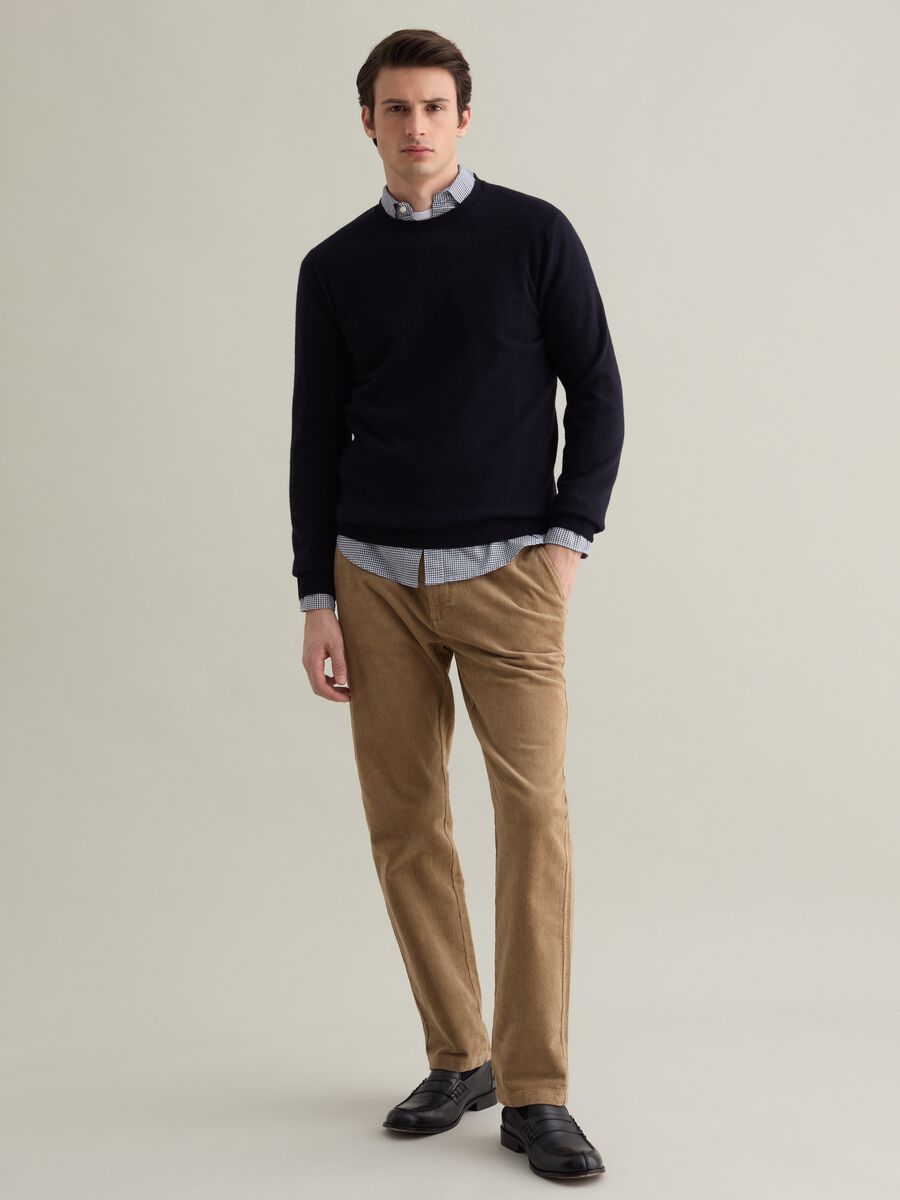 Mélange pullover with round neck in lambswool_1