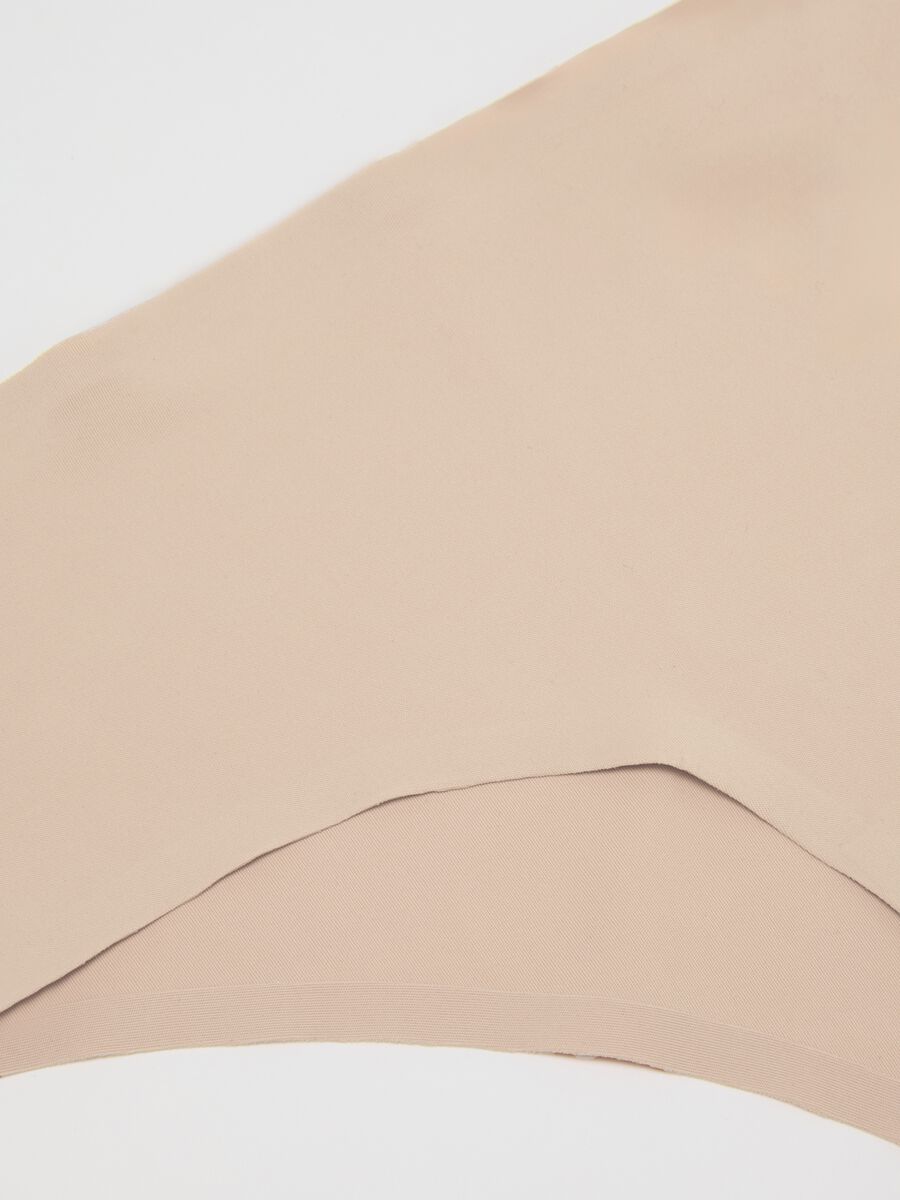 Women's beige stretch fabric regular fit briefs_5