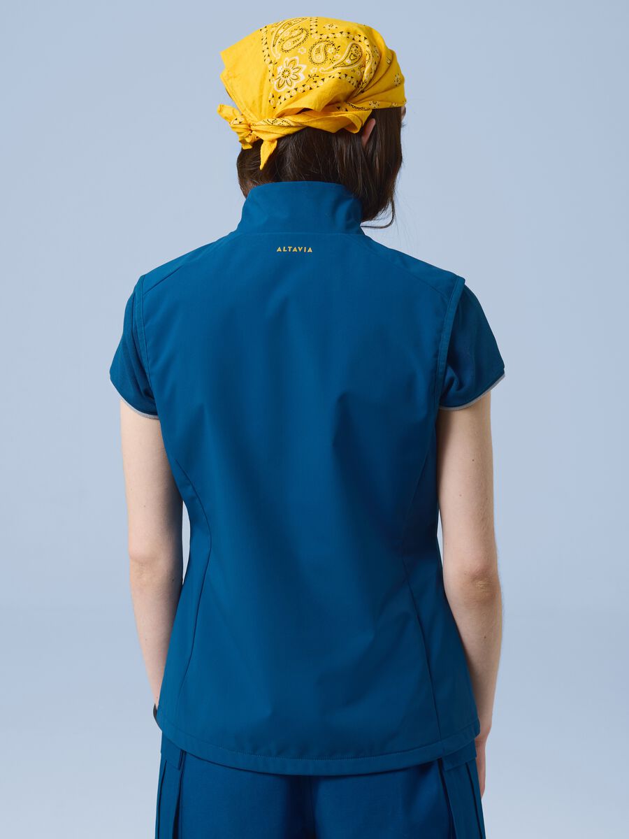 Gilet antivento ALTAVIA SAILING blu in tessuto elasticizzato con zip_2