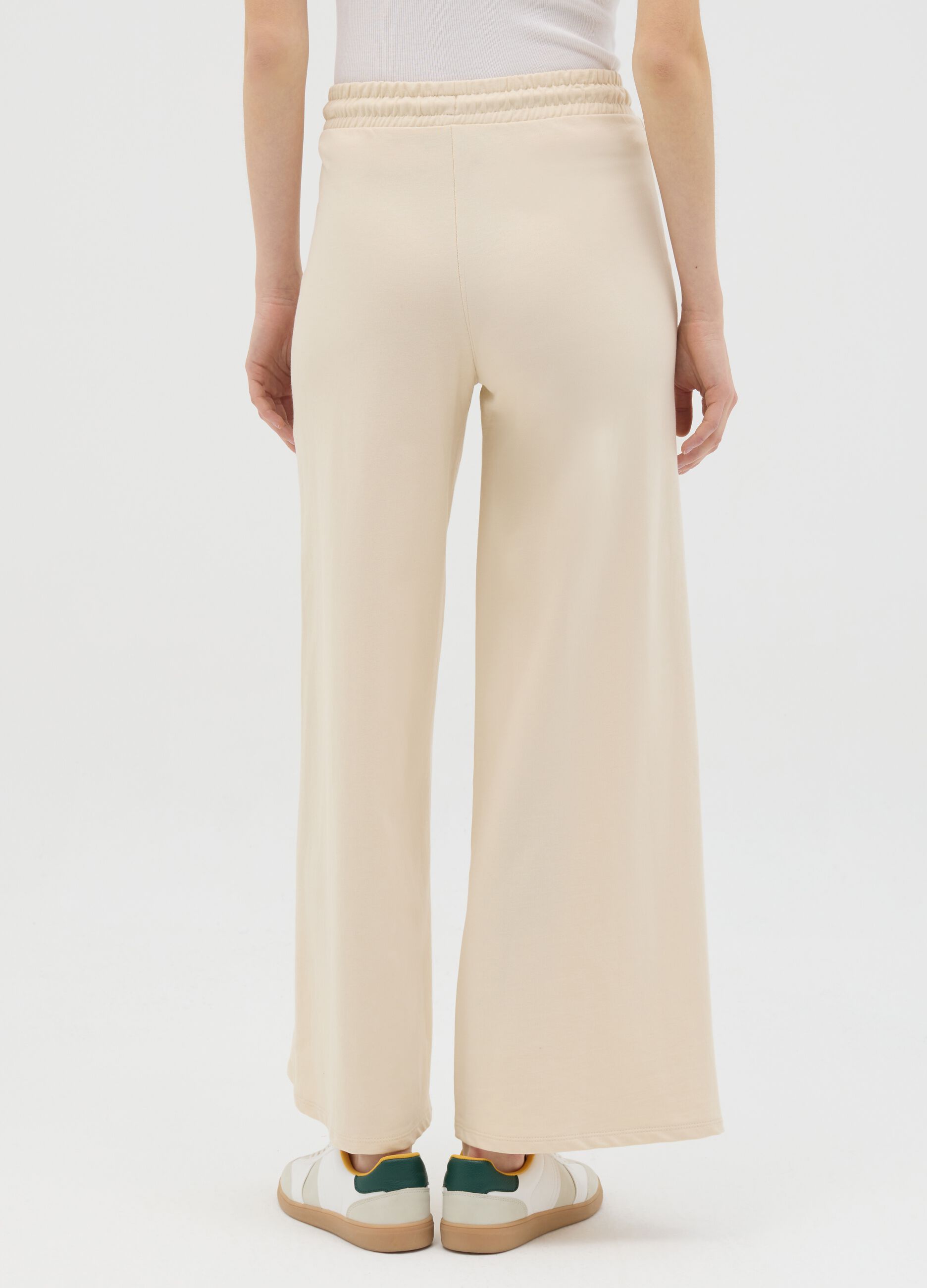 Wide-leg joggers in fleece