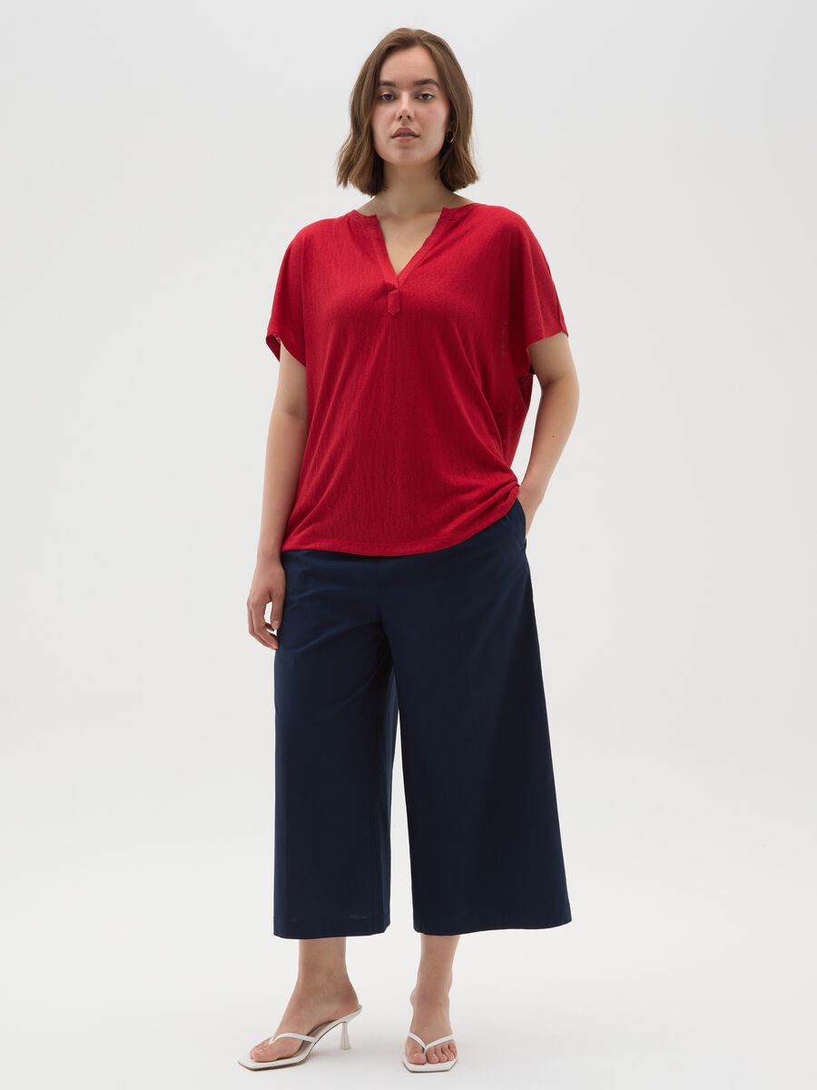 Women's red blend regular fit jumper_1
