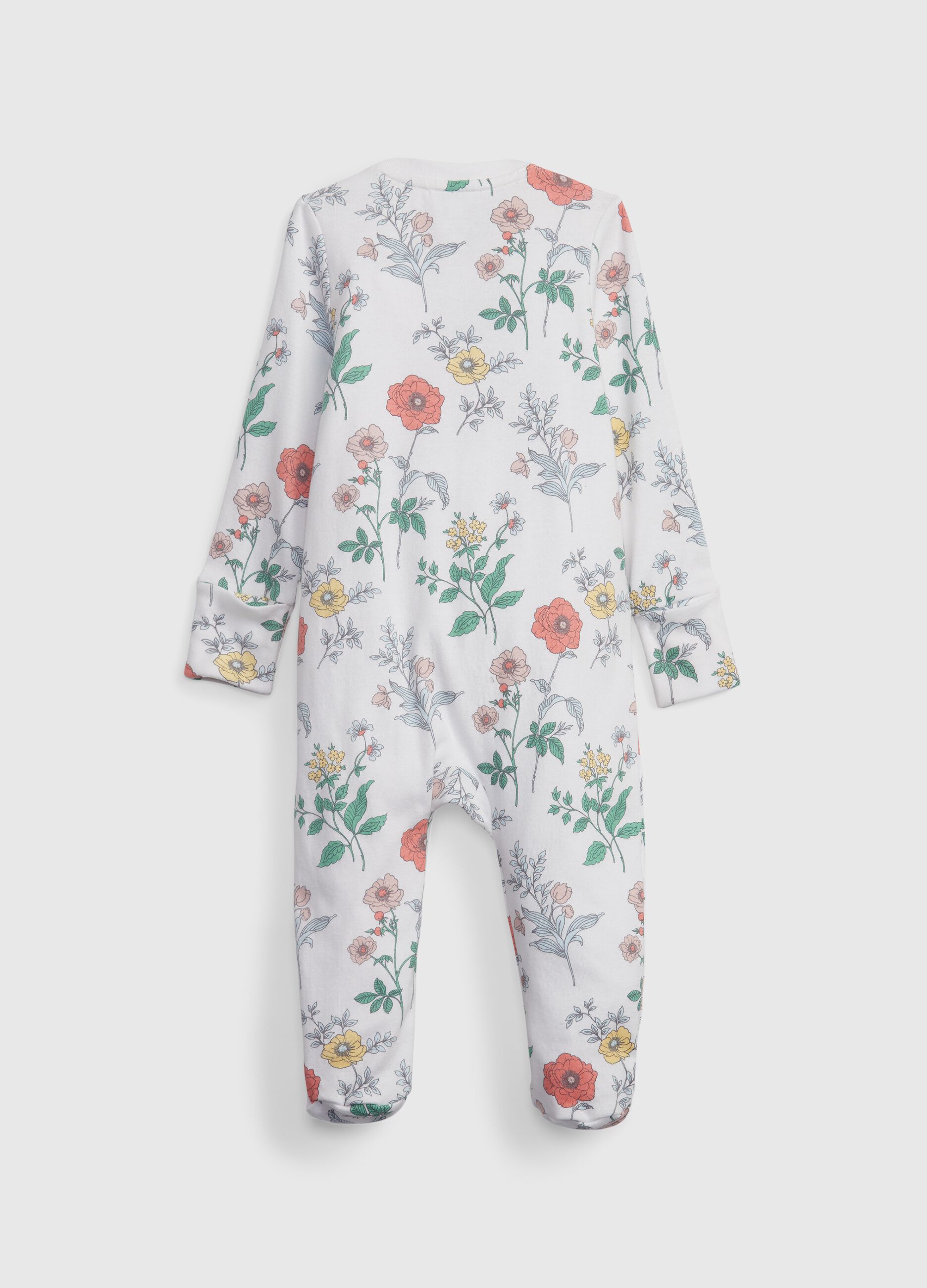 Floral onesie with feet