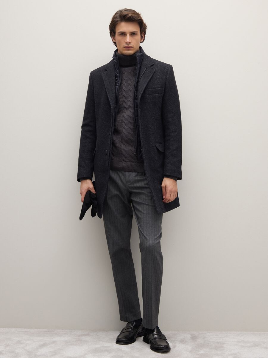 Single-breasted regular fit black coat_2