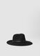 Black pure wool wide-brim hat_0