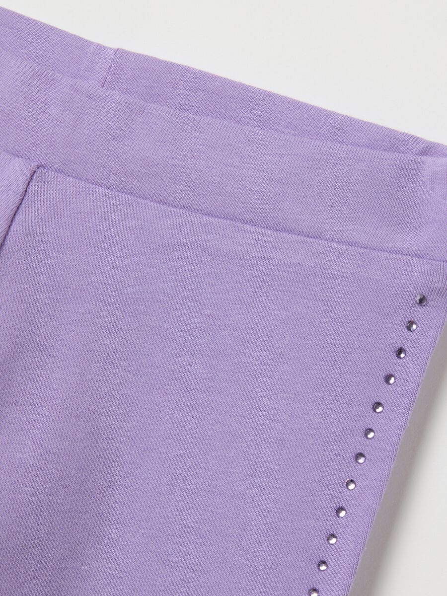 Girls' Stretch Cotton Purple Leggings_1